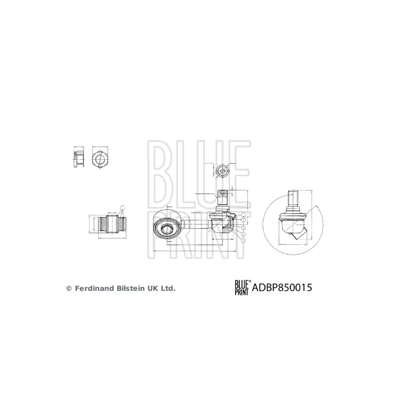 Entretoise/tige, stabilisateur avant gauche BLUE PRINT ADBP850015