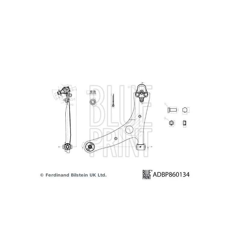 Bras de liaison, suspension de roue avant droit BLUE PRINT ADBP860134