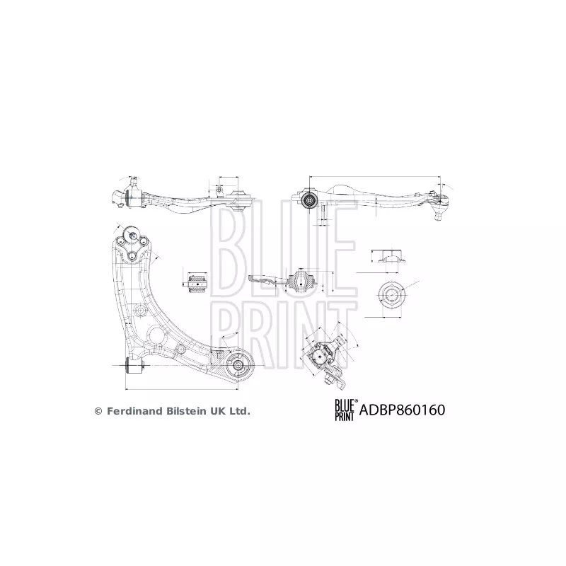 Bras de liaison, suspension de roue avant droit BLUE PRINT ADBP860160