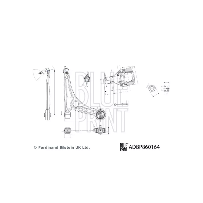 Bras de liaison, suspension de roue avant droit BLUE PRINT ADBP860164