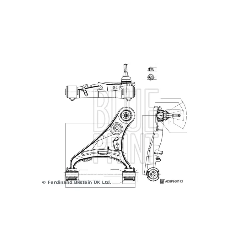 Bras de liaison, suspension de roue avant droit BLUE PRINT ADBP860193
