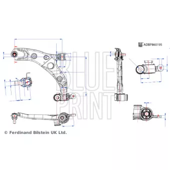 Bras de liaison, suspension de roue avant gauche BLUE PRINT ADBP860195