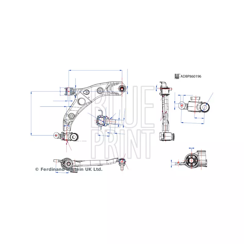 Bras de liaison, suspension de roue avant droit BLUE PRINT ADBP860196