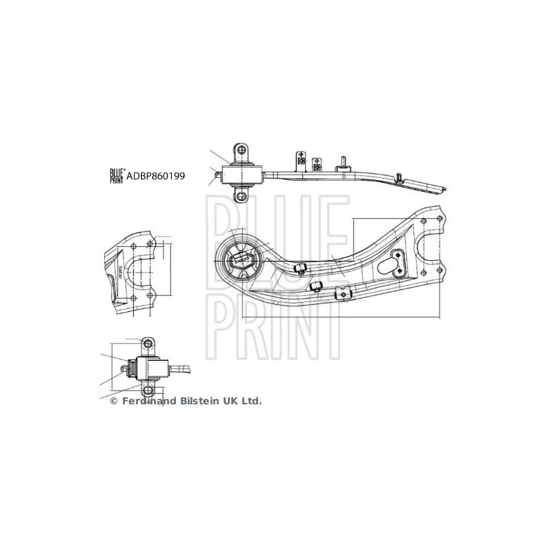 Bras de liaison, suspension de roue avant droit BLUE PRINT ADBP860199