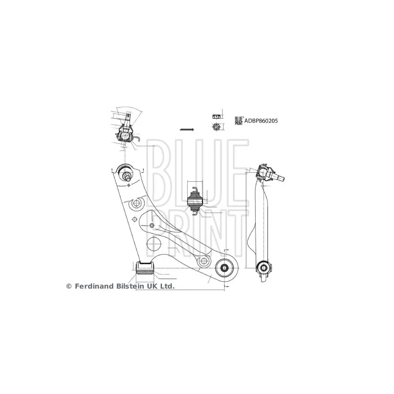 Bras de liaison, suspension de roue avant gauche BLUE PRINT ADBP860205