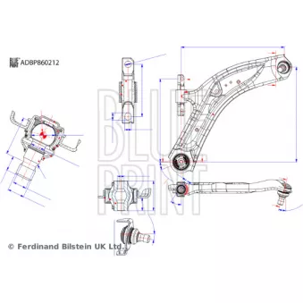 Bras de liaison, suspension de roue avant droit BLUE PRINT ADBP860212