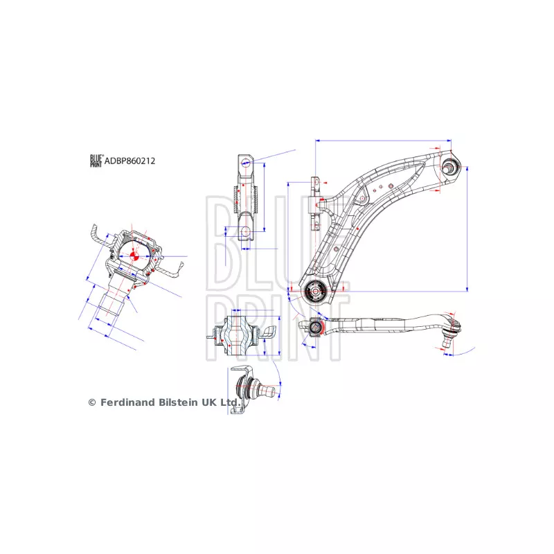 Bras de liaison, suspension de roue avant droit BLUE PRINT ADBP860212