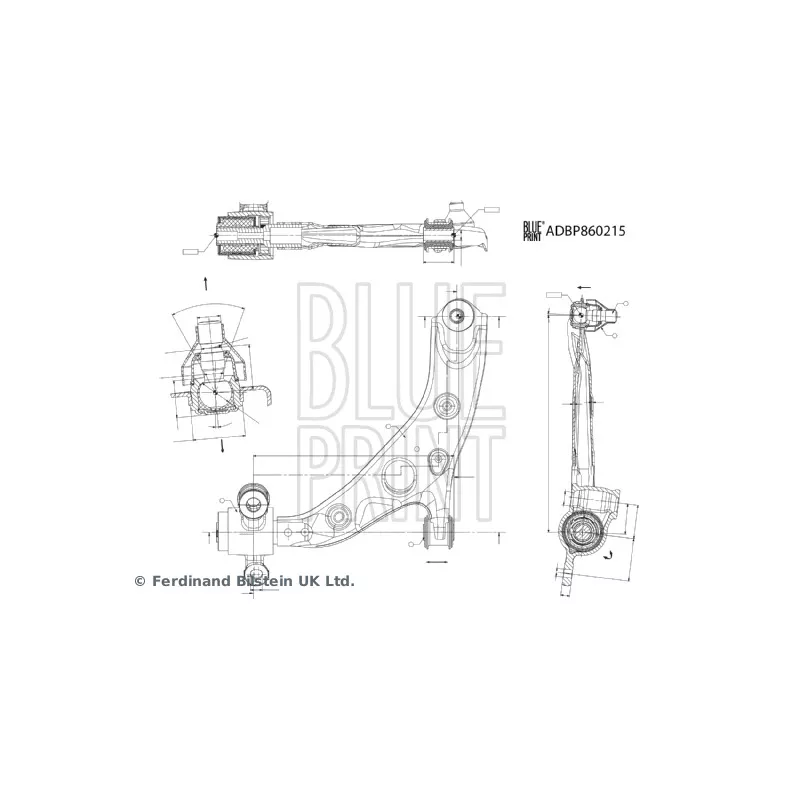 Bras de liaison, suspension de roue avant gauche BLUE PRINT ADBP860215