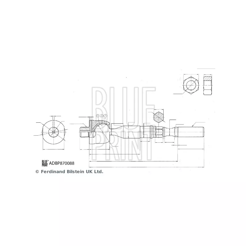 Rotule de direction intérieure, barre de connexion BLUE PRINT ADBP870088