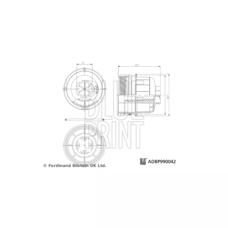 Couvercle, boîtier du filtre à huile BLUE PRINT ADBP990042