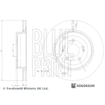Jeu de 2 disques de frein arrière BLUE PRINT ADG043244