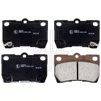 Jeu de 4 plaquettes de frein arrière BLUE PRINT ADT342156
