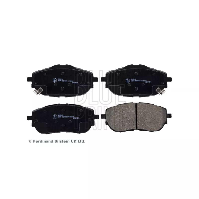 Jeu de 4 plaquettes de frein avant BLUE PRINT ADT342198