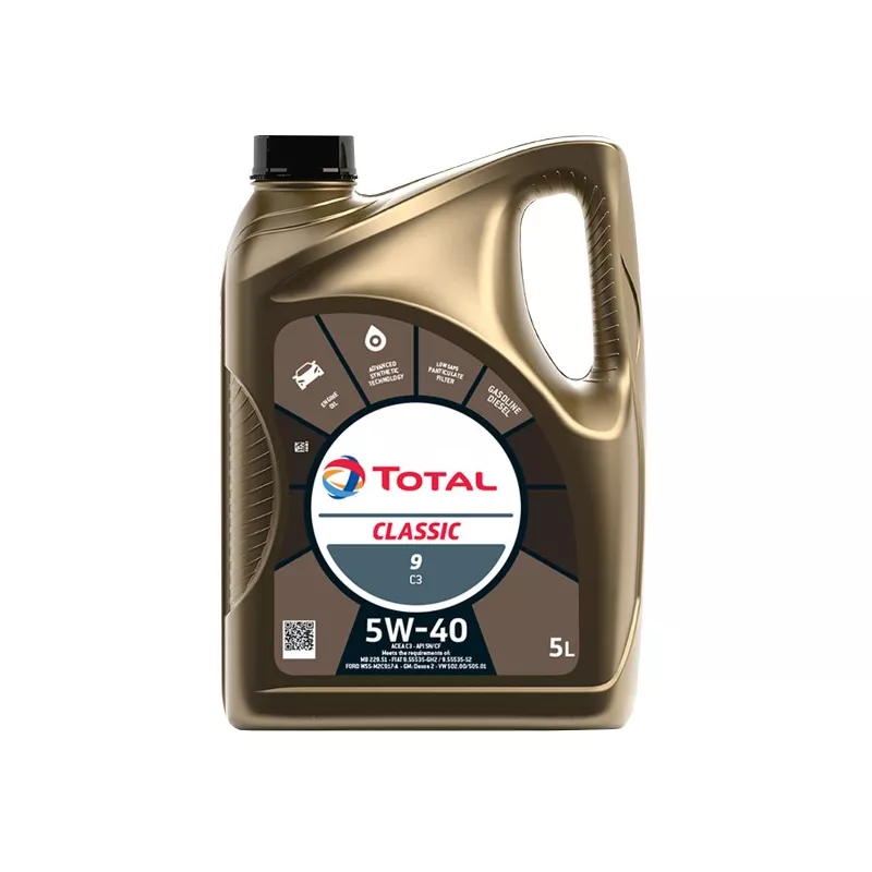 Huile moteur 5W-40 Classic 9 C3 - 5L TOTAL 214141