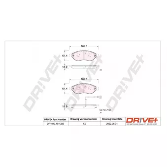 Jeu de 4 plaquettes de frein avant Dr!ve+ DP1010.10.1225