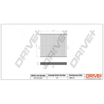 Filtre, air de l'habitacle Dr!ve+ DP1110.12.0412