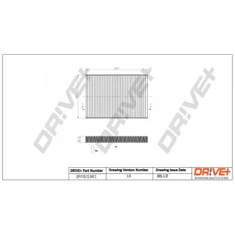 Filtre, air de l'habitacle Dr!ve+ DP1110.12.0413