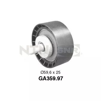 Poulie renvoi/transmission, courroie trapézoïdale à nervures SNR GA359.97