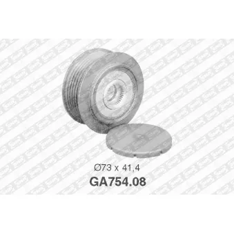 Poulie roue libre, alternateur SNR GA754.08