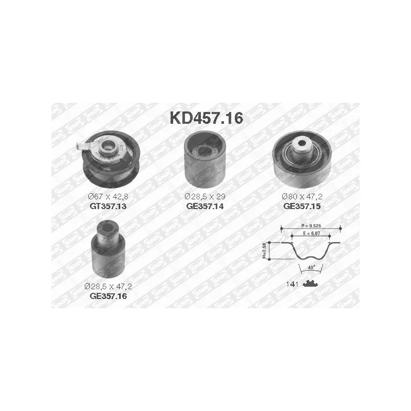 Kit de distribution SNR KD457.16