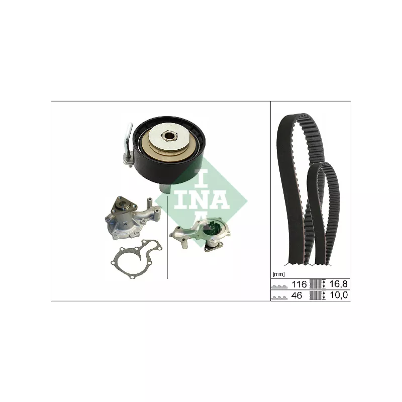 Pompe à eau + kit de courroie crantée INA 530 0841 30