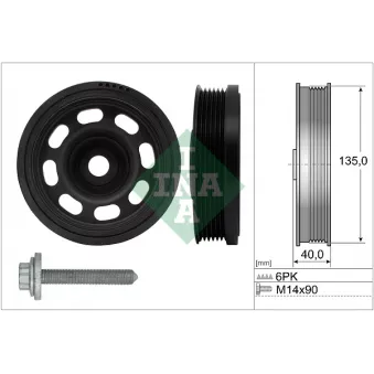 Kit de poulies, vilebrequin INA 544 0184 20