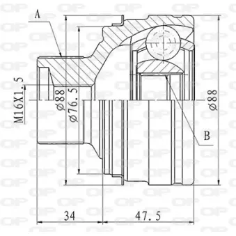 Embout de cardan avant (kit de réparation) OPEN PARTS CVJ5843.10
