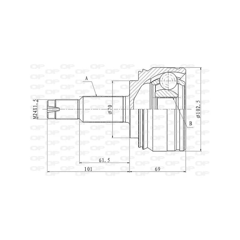 Embout de cardan avant (kit de réparation) OPEN PARTS CVJ5845.10