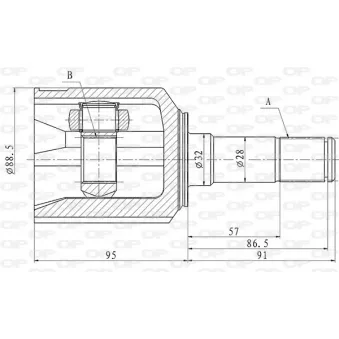 Embout de cardan avant (kit de réparation) OPEN PARTS