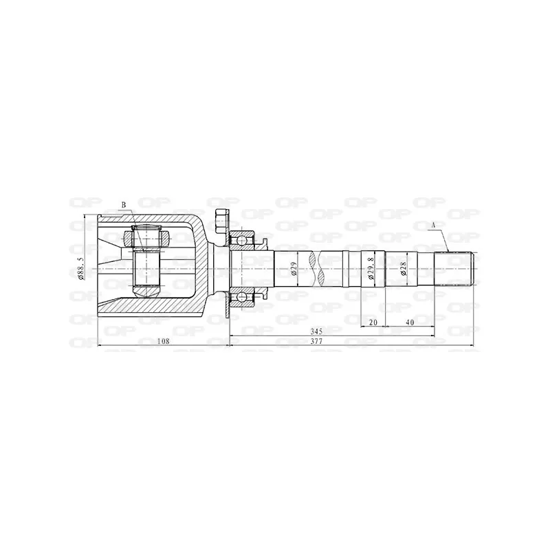 Embout de cardan avant (kit de réparation) OPEN PARTS CVJ5850.20
