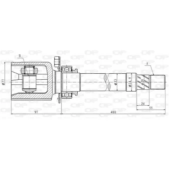 Embout de cardan avant (kit de réparation) OPEN PARTS