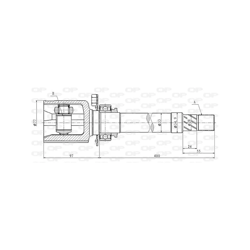 Embout de cardan avant (kit de réparation) OPEN PARTS CVJ5852.20
