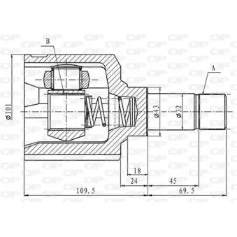Embout de cardan avant (kit de réparation) OPEN PARTS