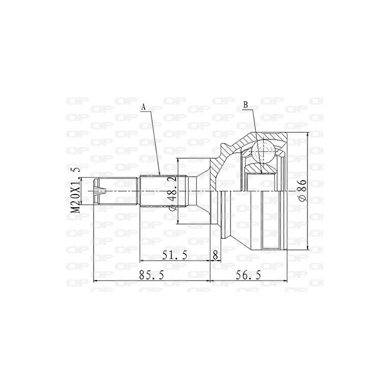 Embout de cardan avant (kit de réparation) OPEN PARTS CVJ5866.10