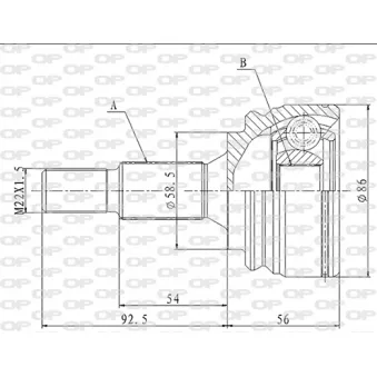 Embout de cardan avant (kit de réparation) OPEN PARTS CVJ5873.10