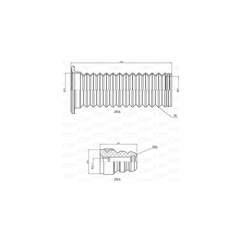 Kit de protection contre la poussière, amortisseur OPEN PARTS DCK5118.04