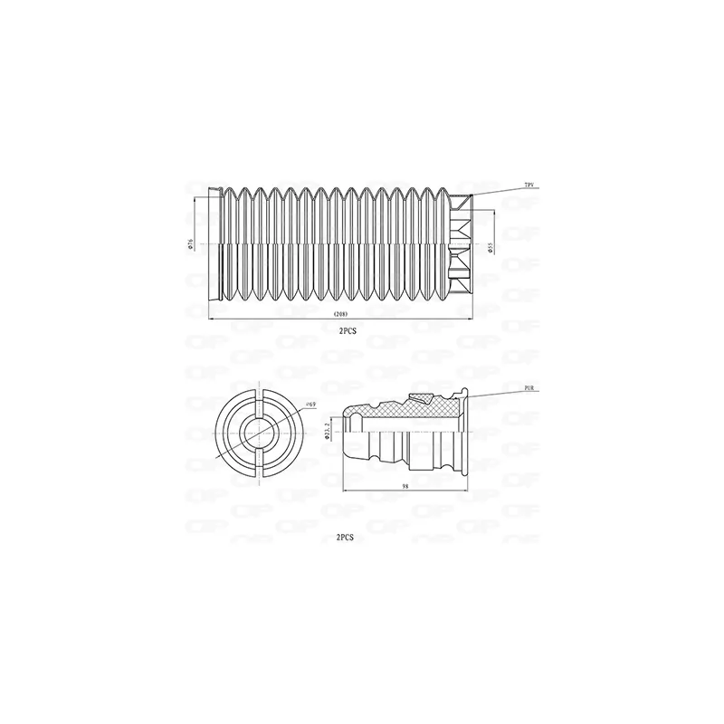 Kit de protection contre la poussière, amortisseur OPEN PARTS DCK5123.04
