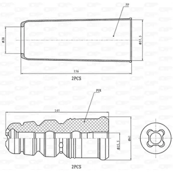 Kit de protection contre la poussière, amortisseur OPEN PARTS DCK5124.04