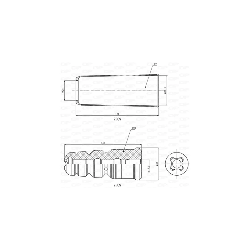 Kit de protection contre la poussière, amortisseur OPEN PARTS DCK5124.04