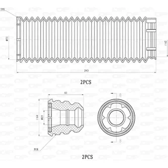 Kit de protection contre la poussière, amortisseur OPEN PARTS DCK5125.04