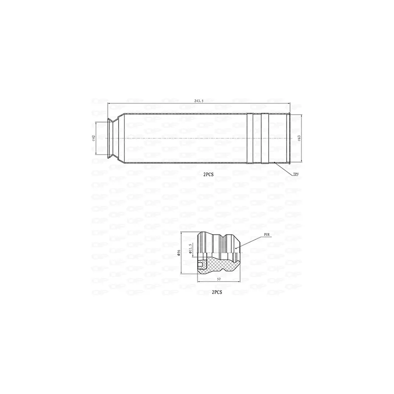 Kit de protection contre la poussière, amortisseur OPEN PARTS DCK5126.04