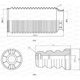 Kit de protection contre la poussière, amortisseur OPEN PARTS DCK5127.04