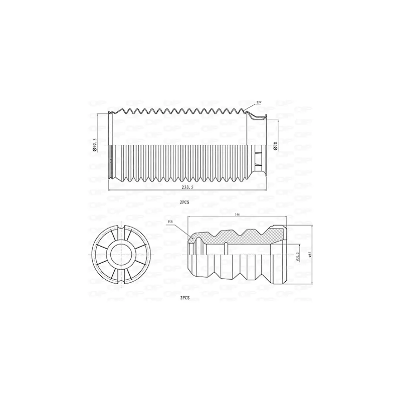 Kit de protection contre la poussière, amortisseur OPEN PARTS DCK5127.04
