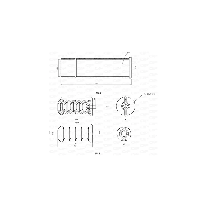 Kit de protection contre la poussière, amortisseur OPEN PARTS DCK5128.04