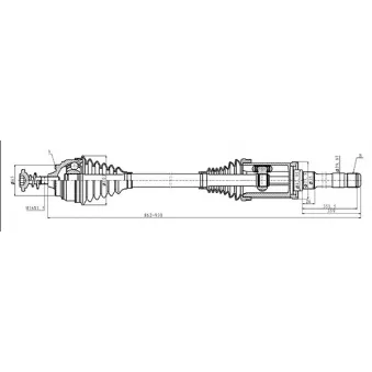 Arbre de transmission avant droit OPEN PARTS DRS6487.00