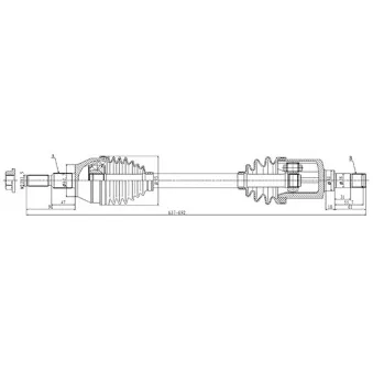 Arbre de transmission avant gauche OPEN PARTS DRS6495.00