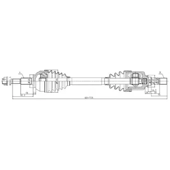 Arbre de transmission avant gauche OPEN PARTS DRS6496.00