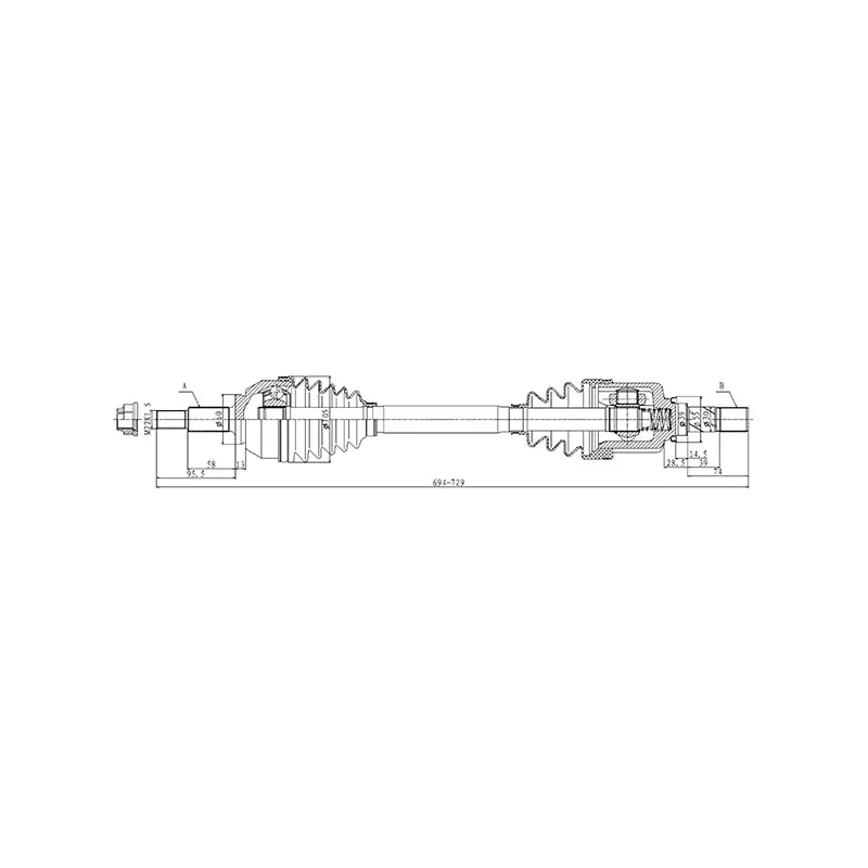 Arbre de transmission avant gauche OPEN PARTS DRS6496.00