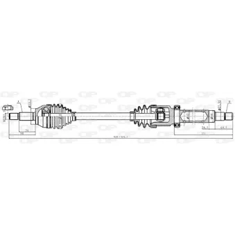 Arbre de transmission avant droit OPEN PARTS DRS6497.00