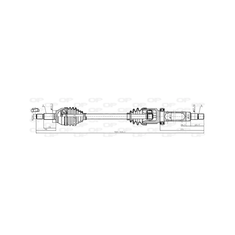Arbre de transmission avant droit OPEN PARTS DRS6497.00